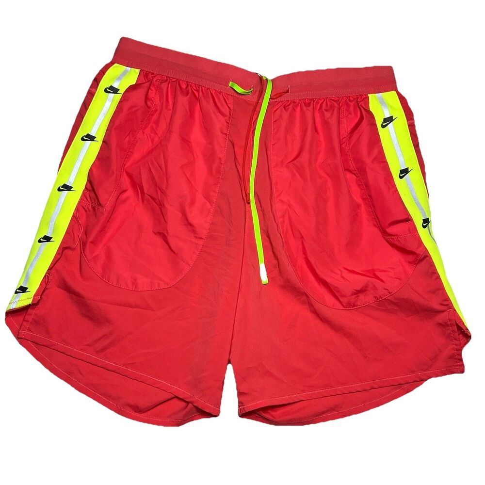 Nike Shorts Mens M/28” Red NK Wild Run Running 6” Brief-Lined Reflective Gym